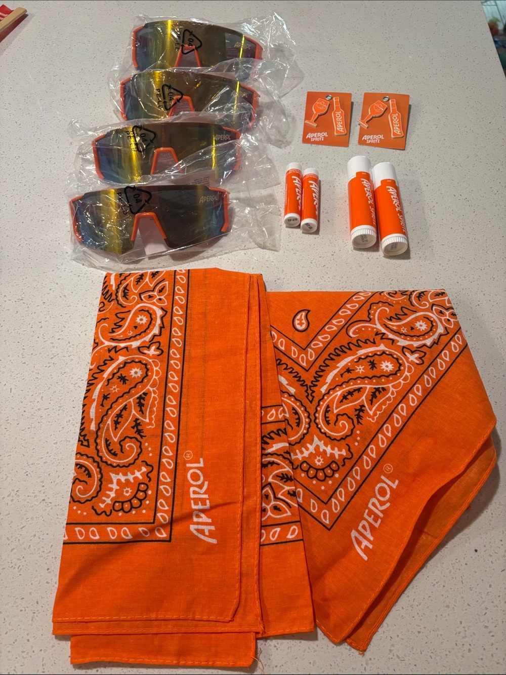 Aperol Bundle Orange Bandanas and Sunglasses Party Kit